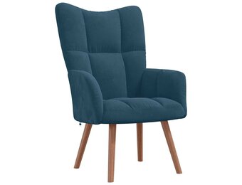 VidaXL Relaxstoel Blauw Fluweel - 41% Korting