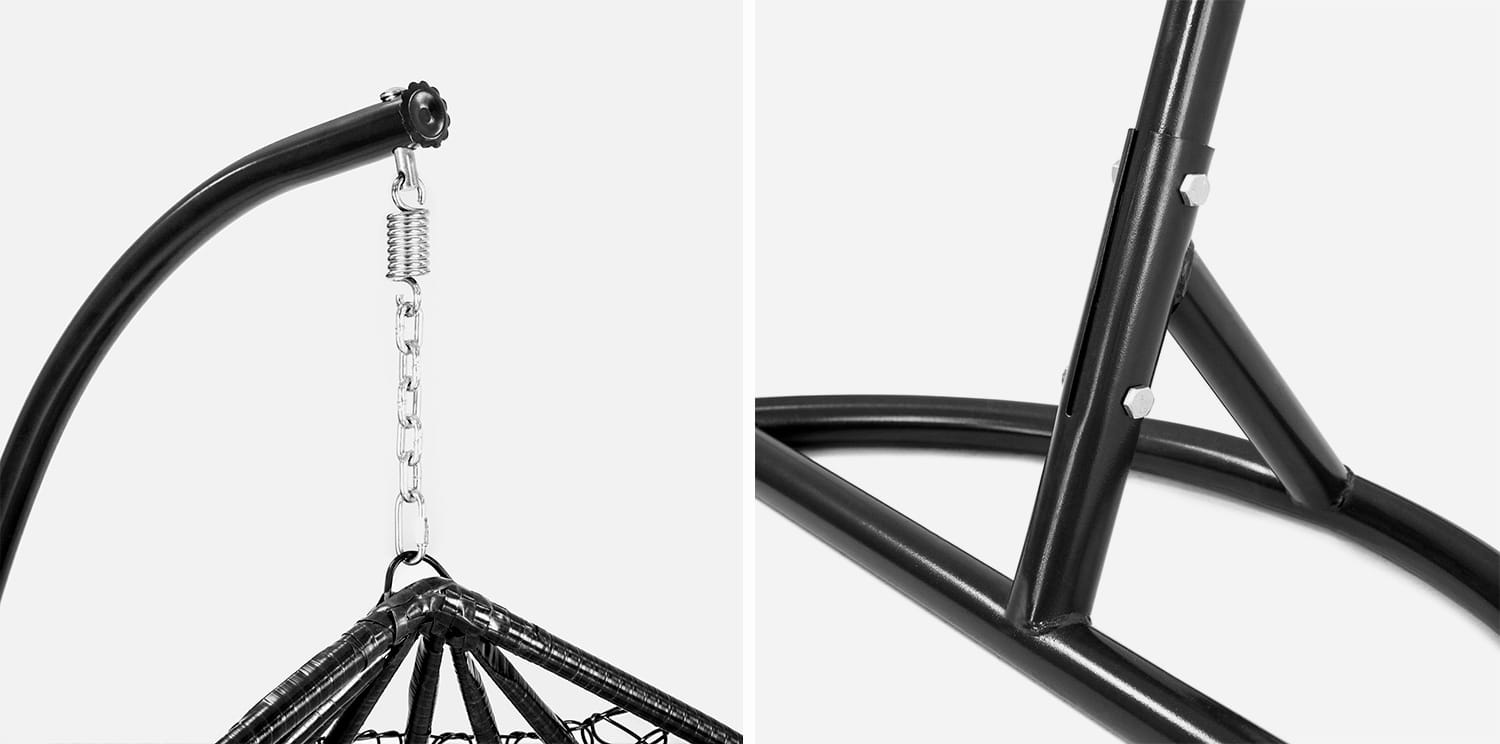 Hangstoel Ei Stoel met Frame - Zwart | 59% Korting