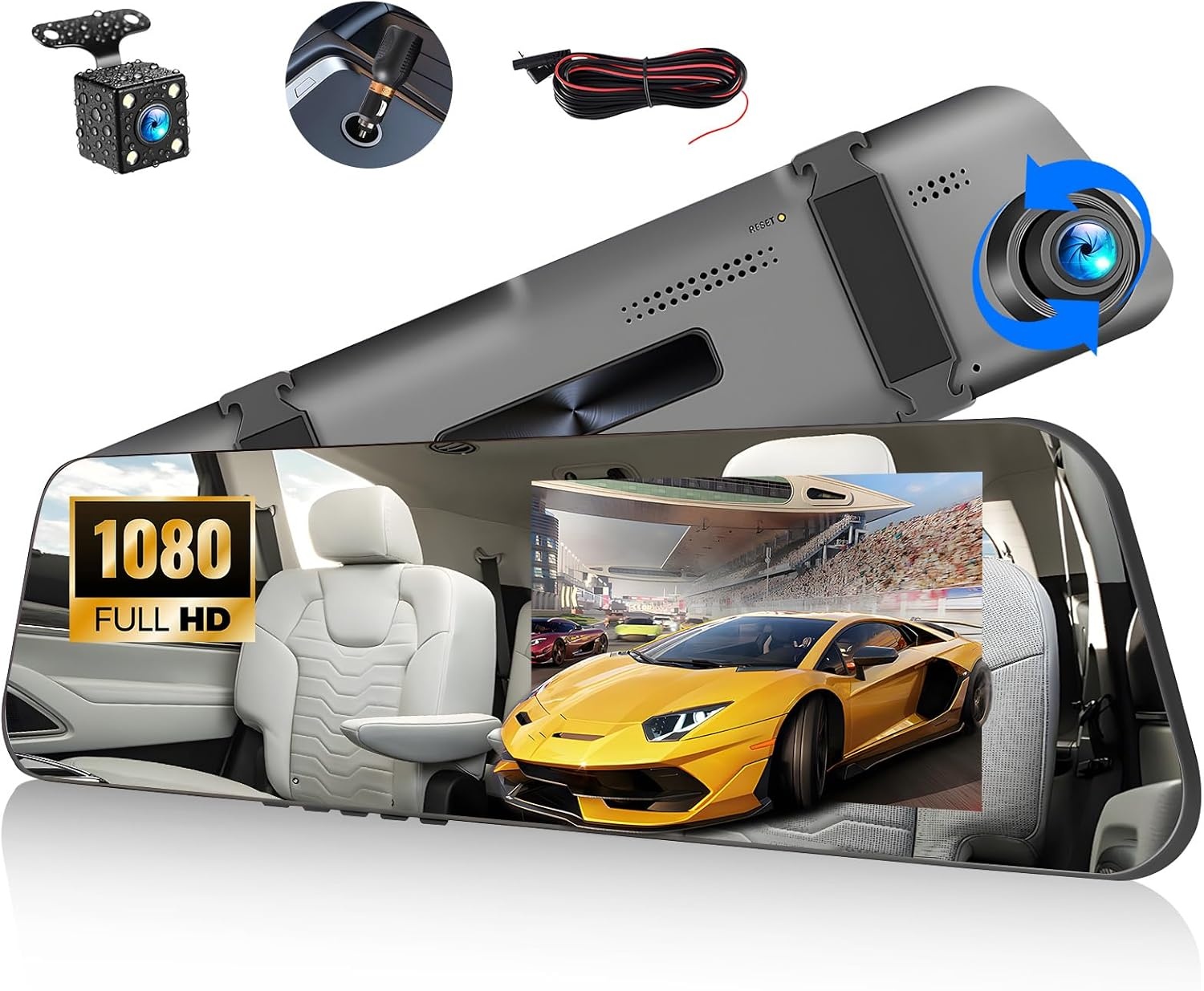 Dashcam Achteruitkijkspiegel met Achteruitrijcamera - 34% Korting!