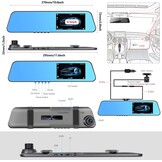 Dashcam Achteruitkijkspiegel met Achteruitrijcamera - 34% Korting!