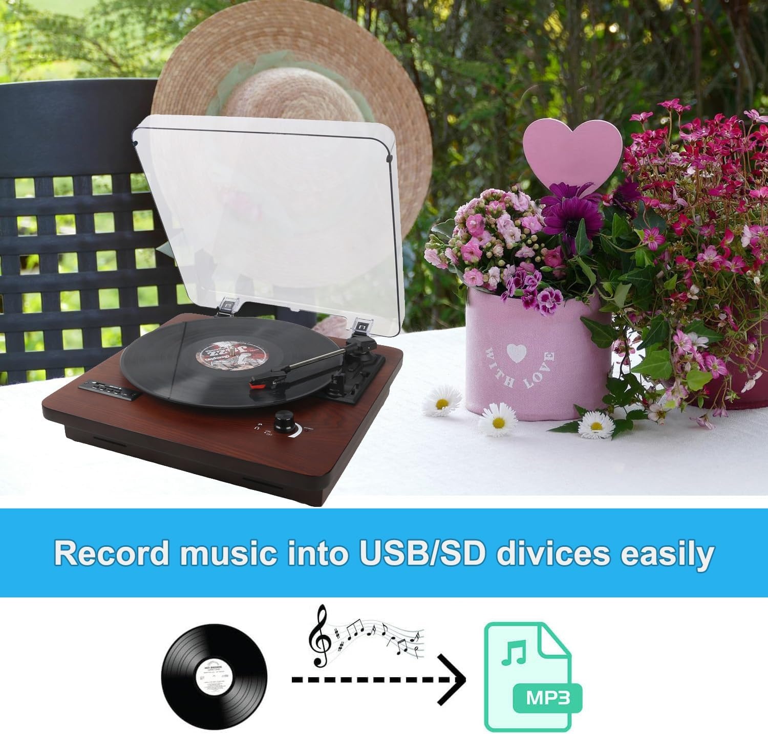 Retro Platenspeler met Bluetooth & USB Opname | 34% Korting