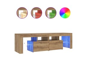 Tv-meubel met LED & 46% Korting - Artisanaal Eiken 140cm
