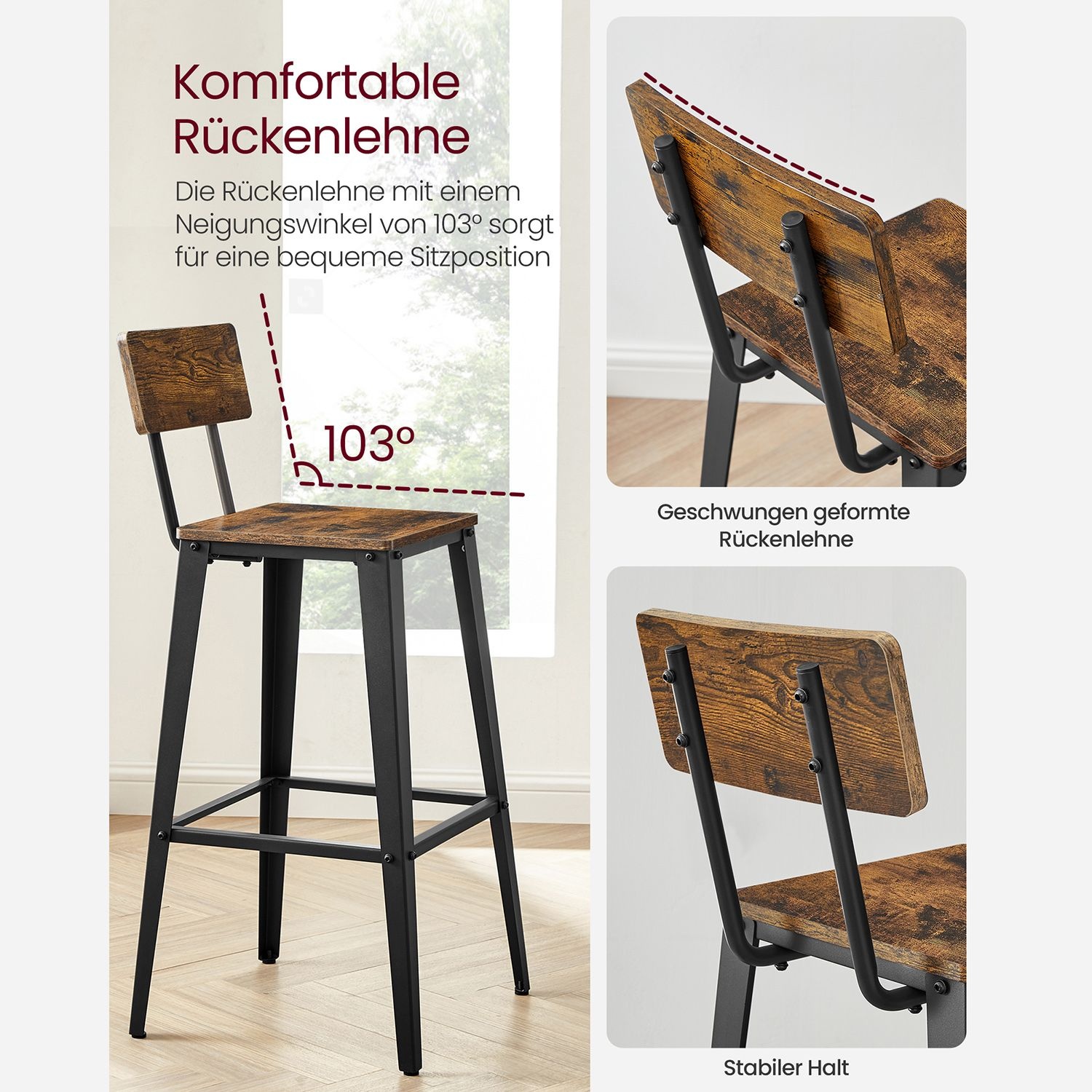 VASAGLE Barstoelen Set (2) - 34% Korting!