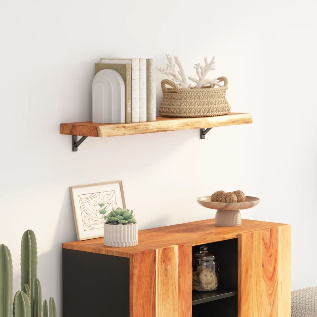 vidaXL Wandschap Acaciahout 80cm met Natuurlijke Rand - 57% Korting