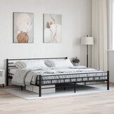 VidaXL Bedframe Staal Zwart 200x200cm - 57% Korting!