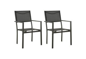 VidaXL Tuinstoelen (2x) - Textileen & Staal - Zwart/Antraciet - 41% Korting