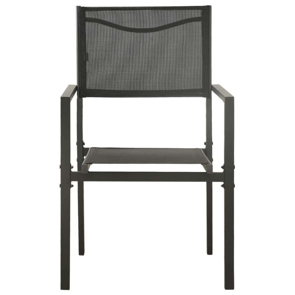 vidaXL Tuinstoelen (2 st.) - Textileen & Staal - Zwart/Antraciet - 34% Korting