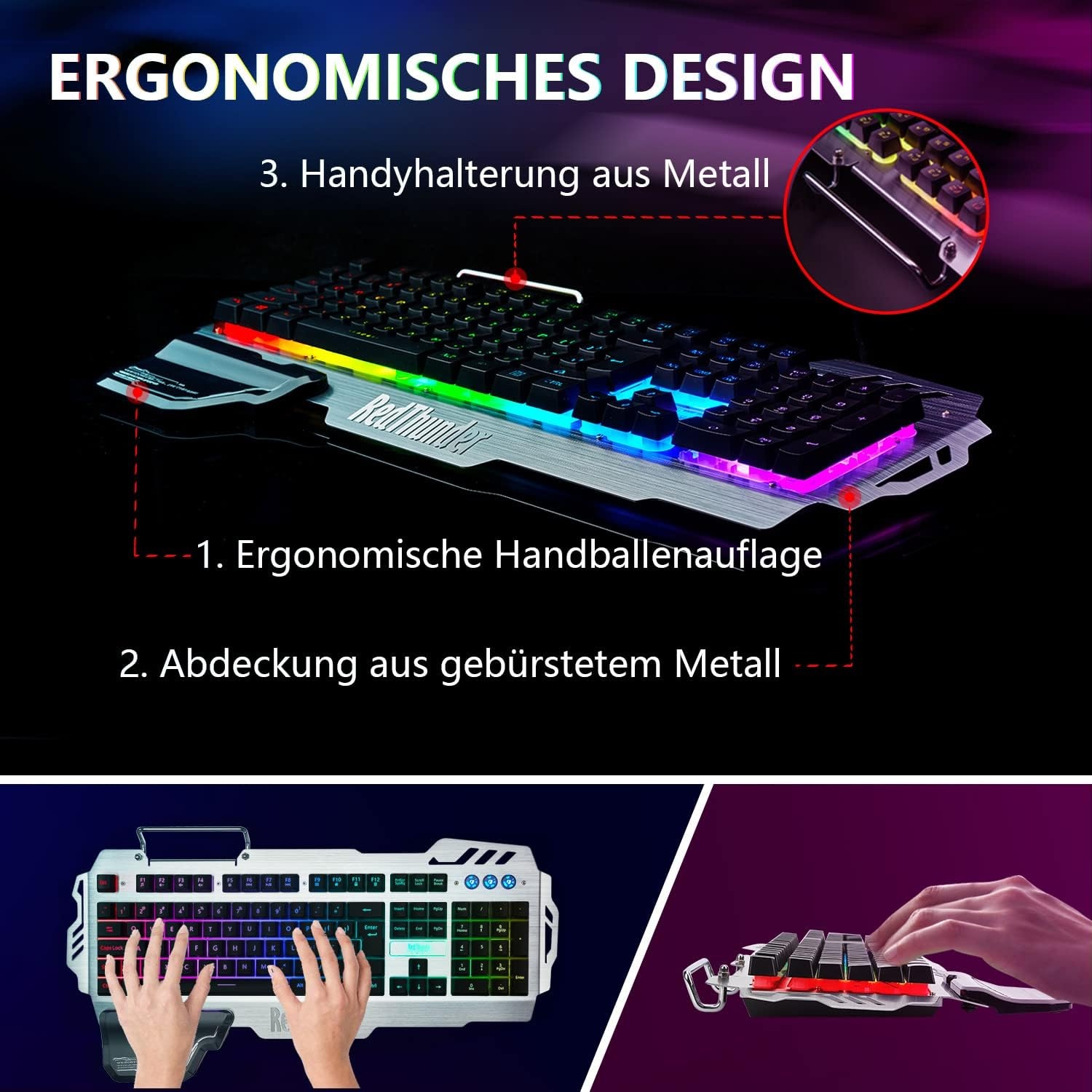 Gaming Toetsenbord K900 Halfmechanisch QWERTZ 68% Korting