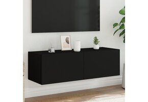 vidaXL TV-wandmeubel met LED - Zwart (56% Korting)