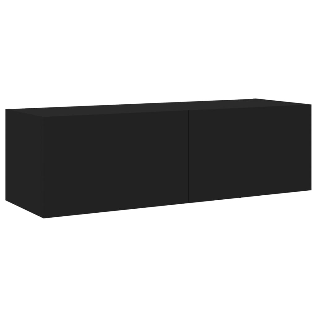 TV-wandmeubel met LED Zwart - 60% Korting