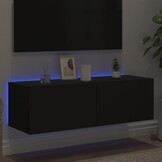 TV-wandmeubel met LED Zwart - 60% Korting