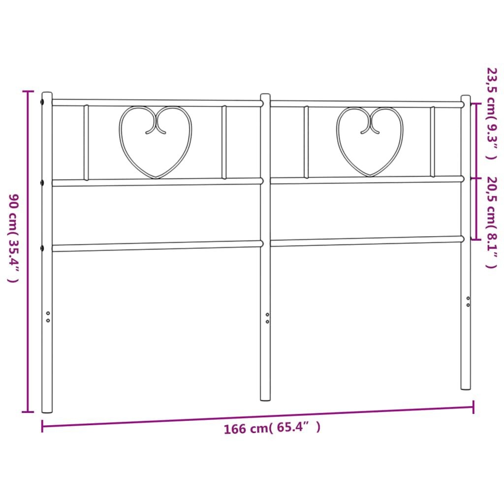 vidaXL Hoofdbord Metaal Zwart 160 cm - 44% Korting!