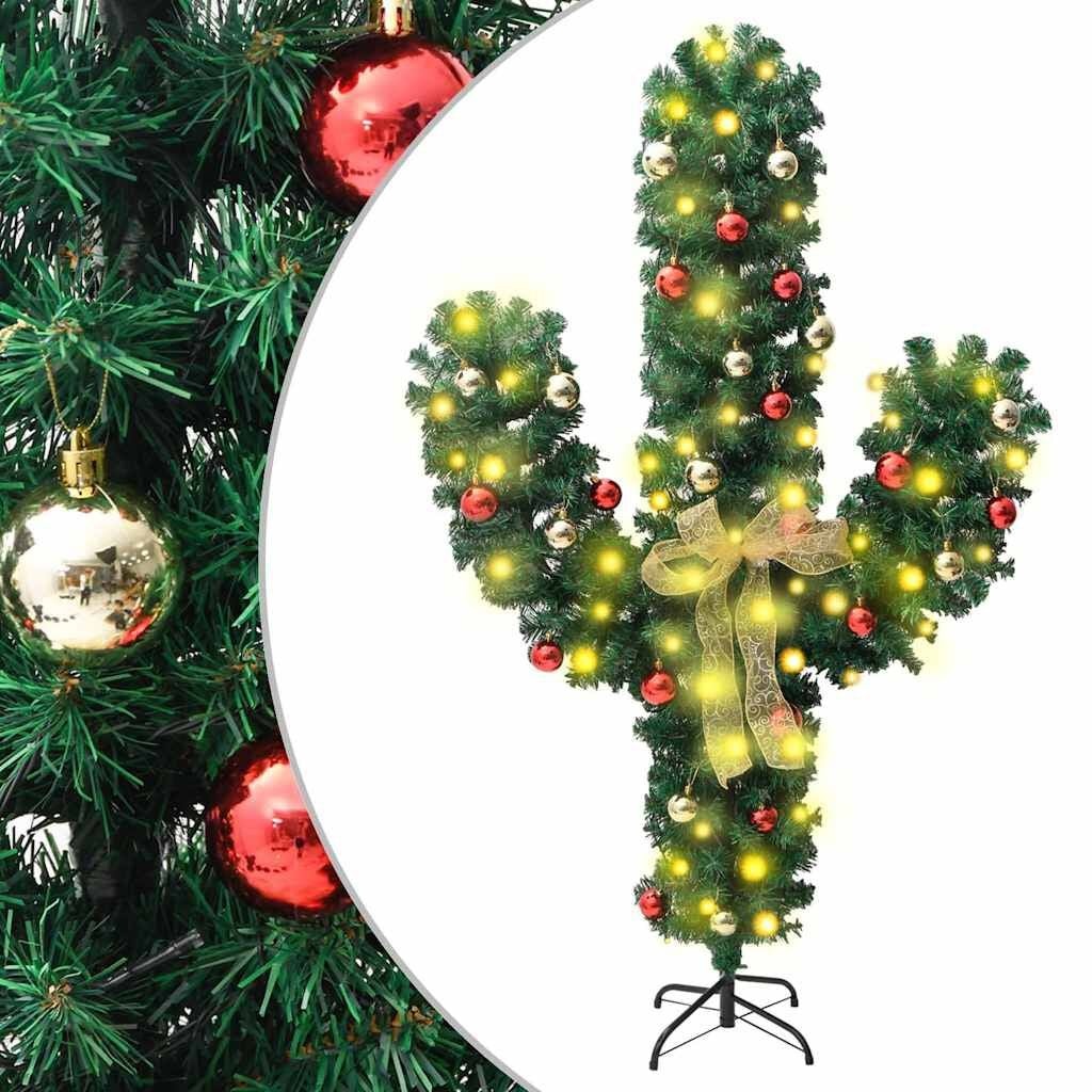 vidaXL Kerstcactus 210cm met Standaard & LED's - 56% Korting!