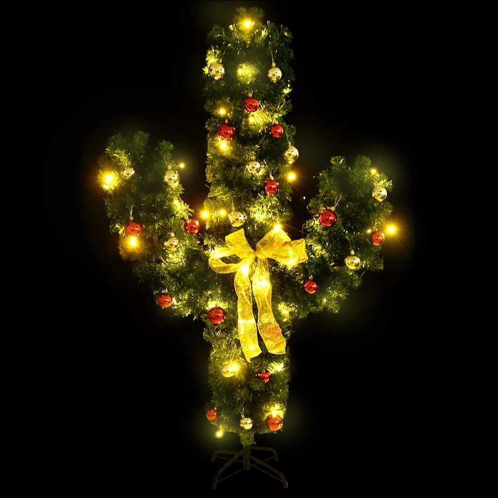 vidaXL Kerstcactus 210cm met Standaard & LED's - 56% Korting!