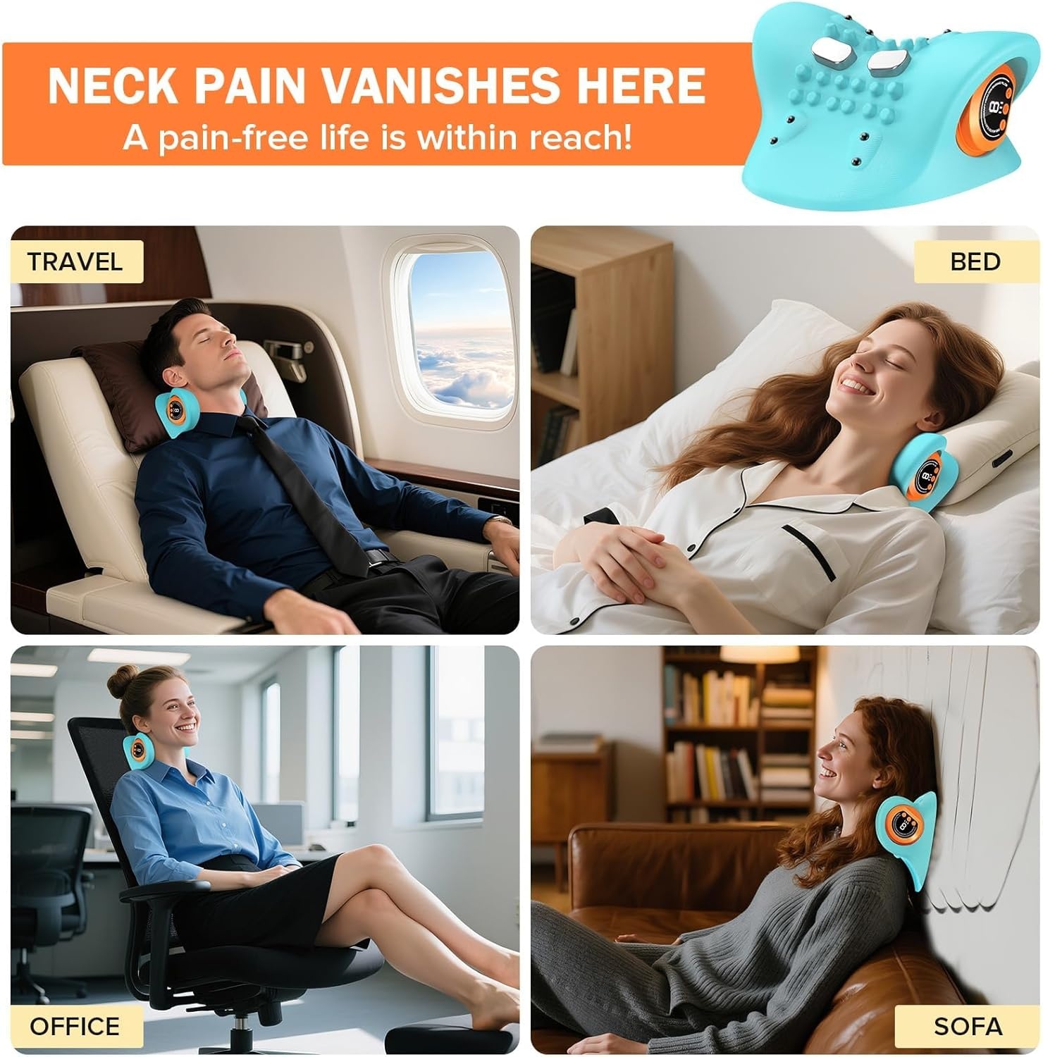 Nekmassageapparaat & Strekker met Warmte - 29% Korting!