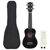 28% Korting! VidaXL Kinder Ukulele Sopraan 21'' Zwart