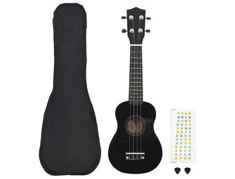 28% Korting! VidaXL Kinder Ukulele Sopraan 21'' Zwart