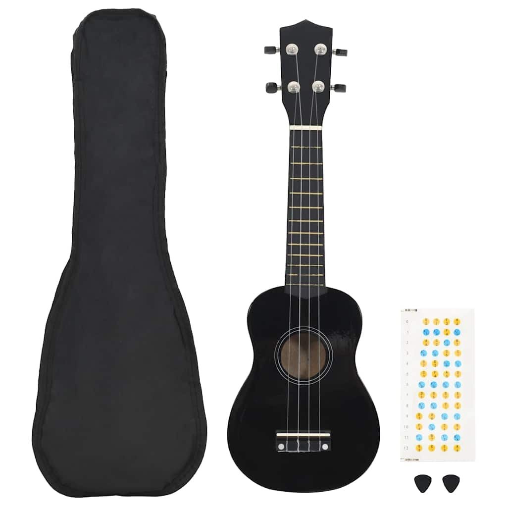 28% Korting! VidaXL Kinder Ukulele Sopraan 21'' Zwart