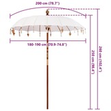 vidaXL Balinese Parasol Crème - 35% Korting!