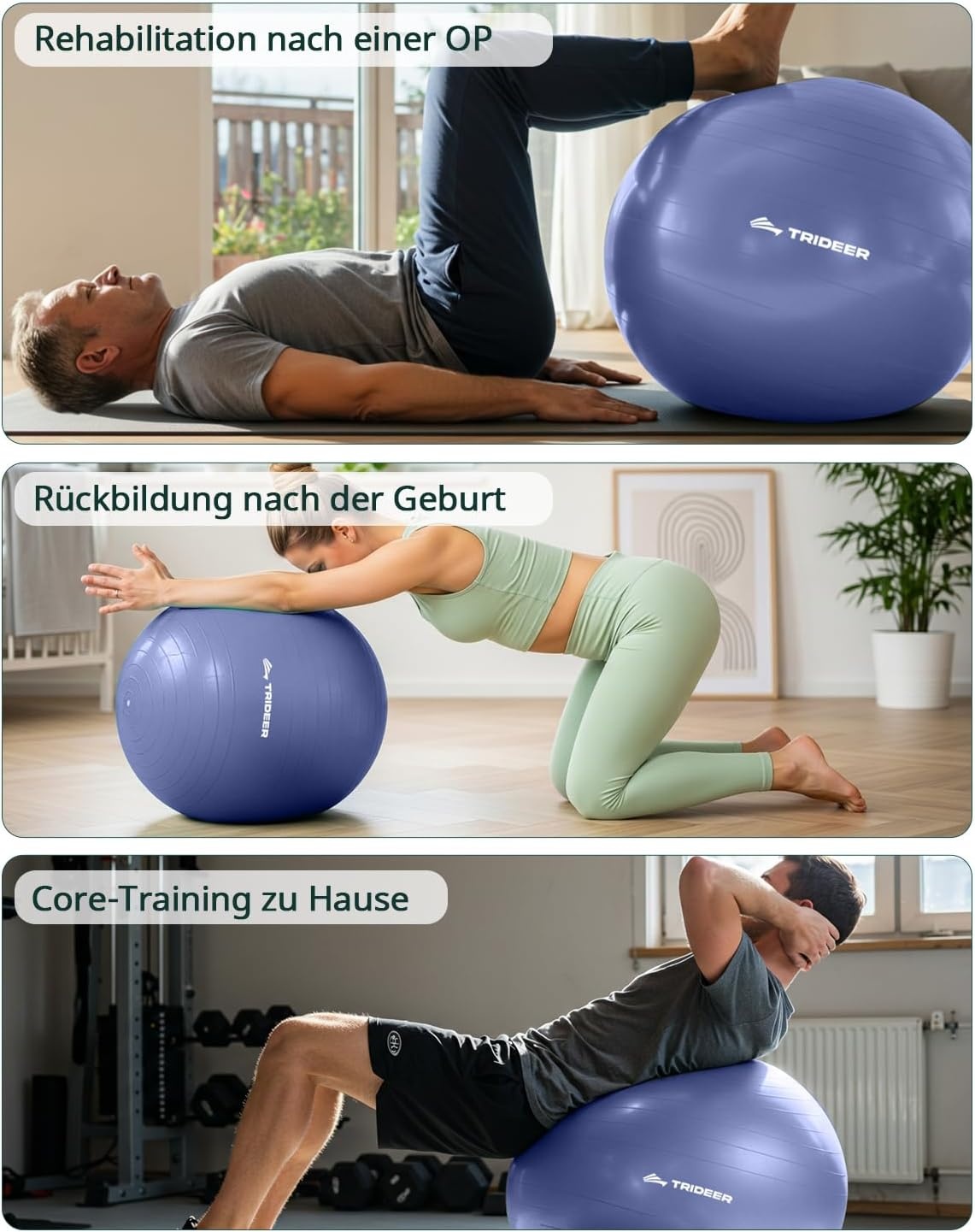 Trideer Yogabal - diverse maten & kleuren | 32% Korting