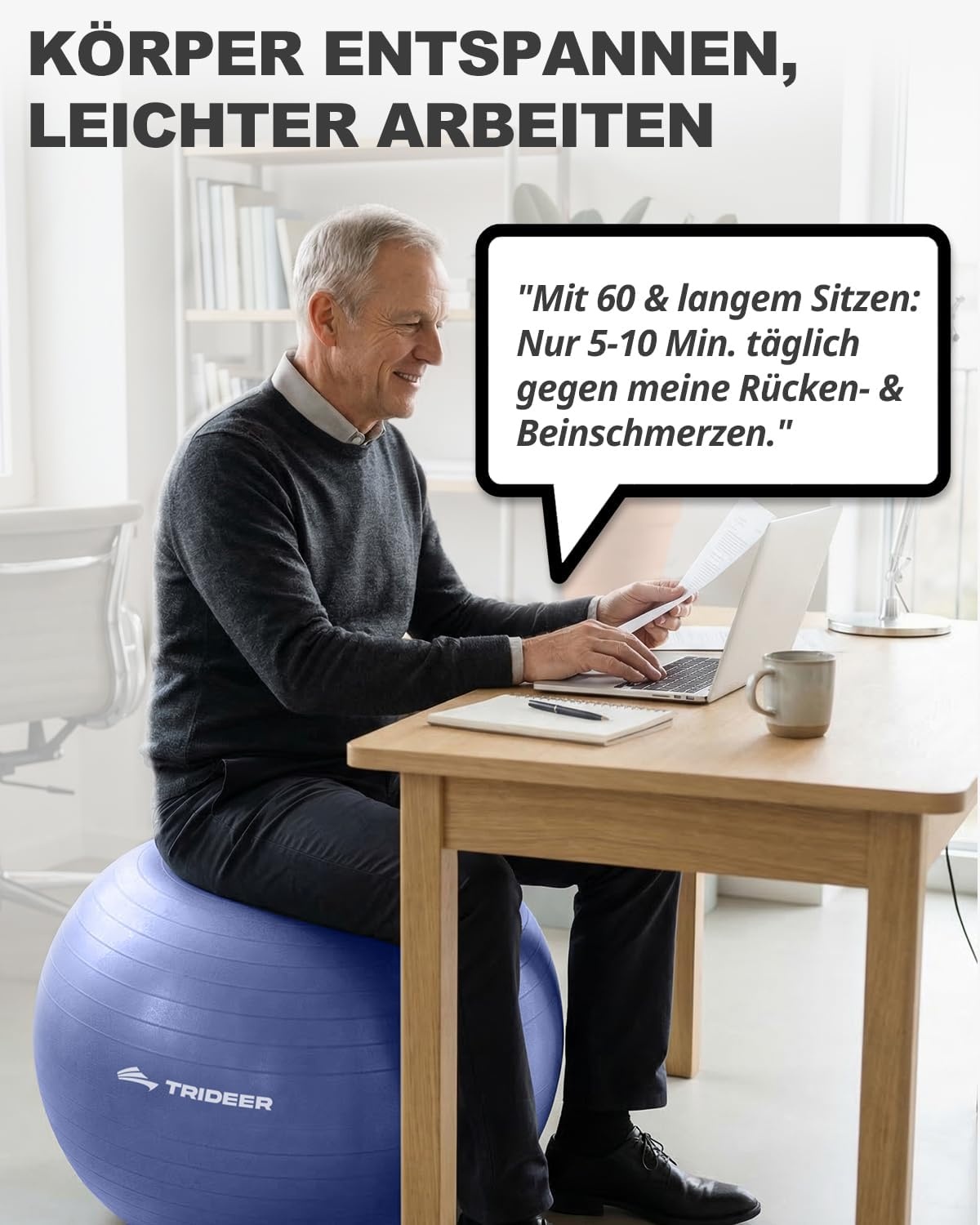 Trideer Yogabal - diverse maten & kleuren | 32% Korting