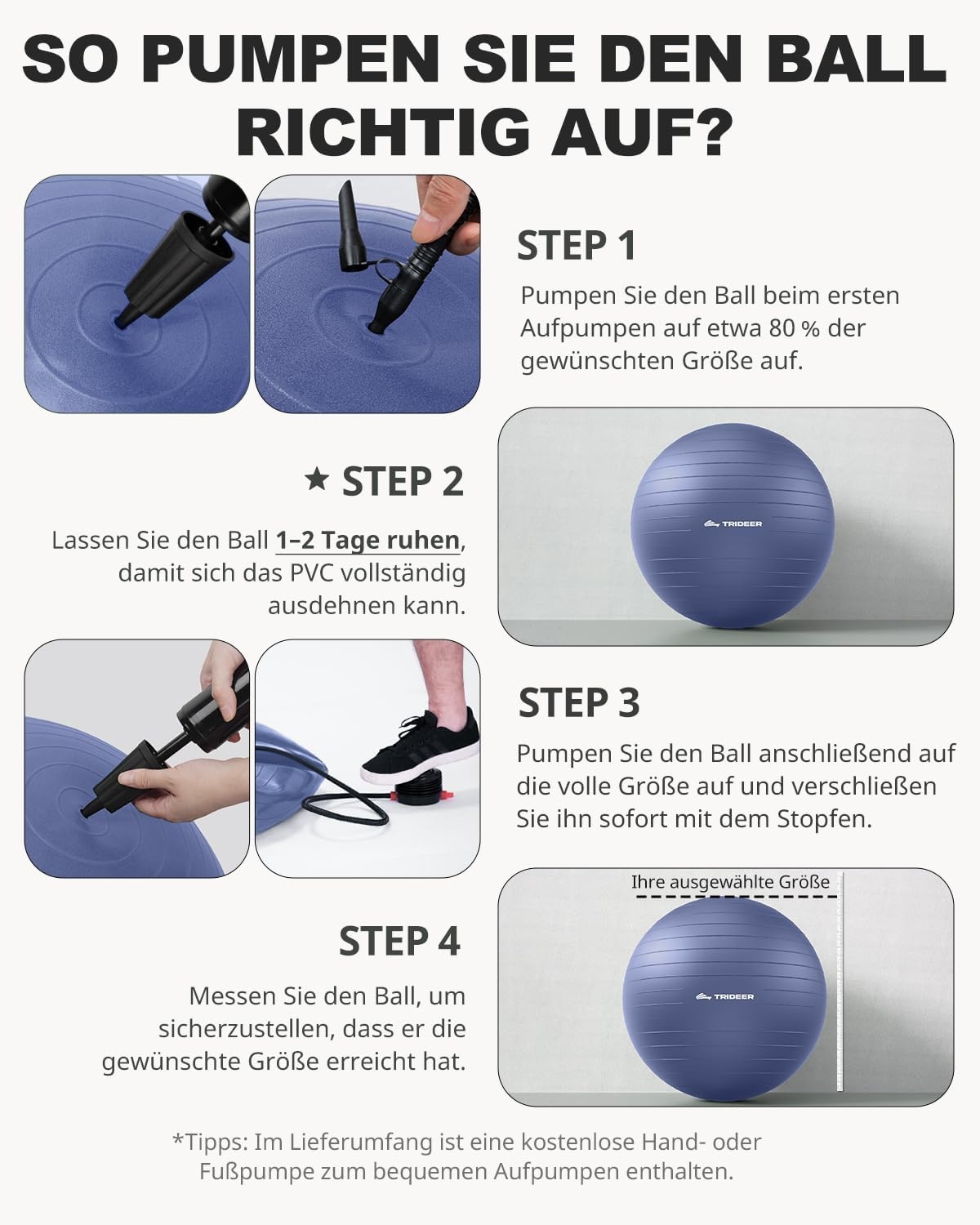 Trideer Yogabal - diverse maten & kleuren | 32% Korting