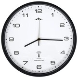 Radiogestuurde Wandklok 31 cm Wit/Zwart - 55% Korting