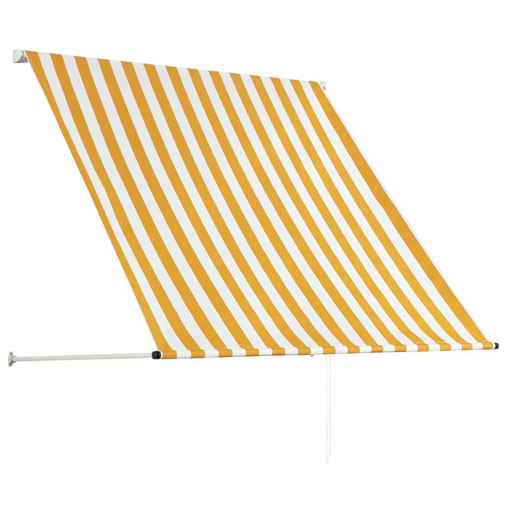 vidaXL Luifel Uittrekbaar 100x150 cm Geel/Wit - 34% Korting!