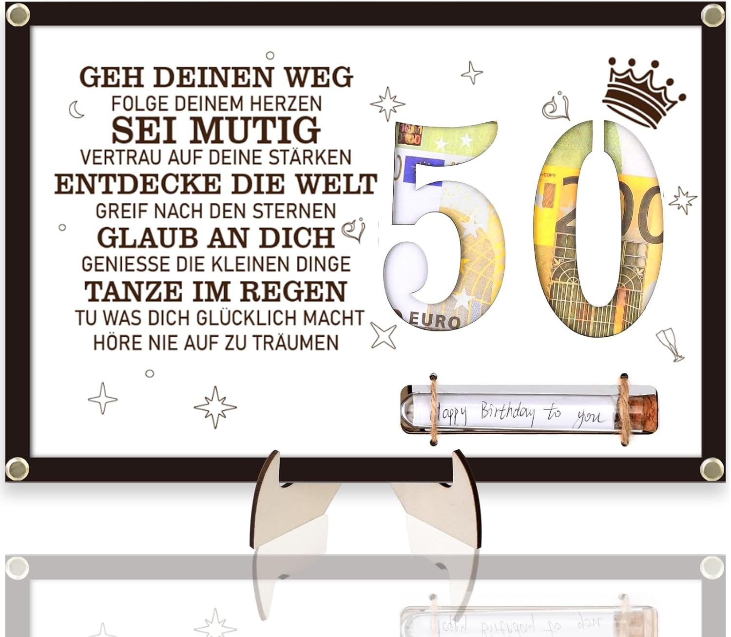 Geldcadeau Fotolijst 50 Jaar (Man/Vrouw) - Compleet Cadeauset