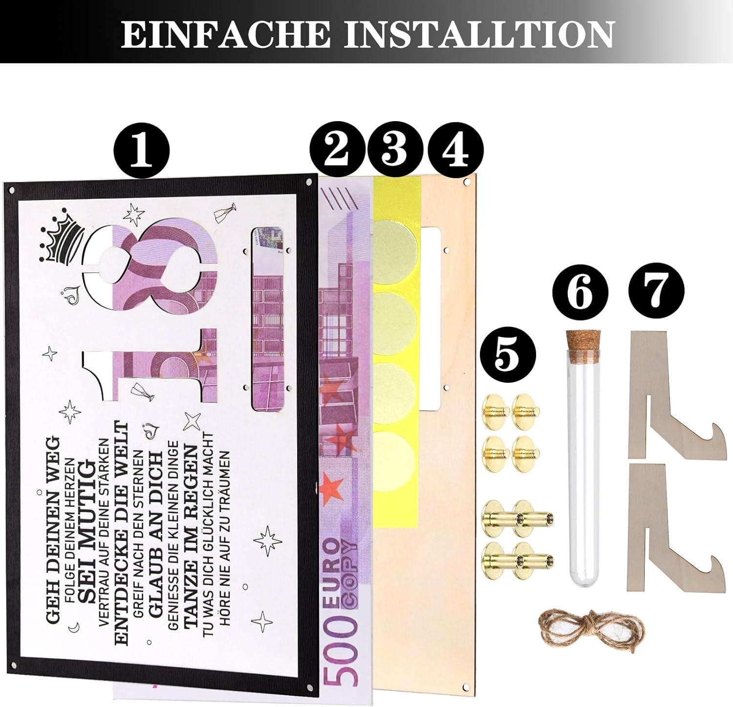 Cadeau voor 50e Verjaardag Man/Vrouw: Geldcadeau & Fotolijst met Persoonlijke Boodschap