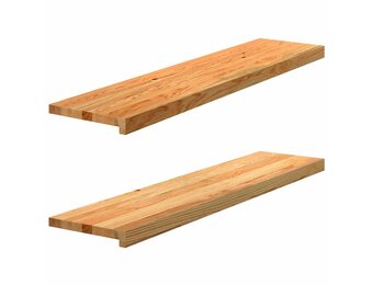 vidaXL Vensterbanken 2 st 110x30x2 cm massief eikenhout lichtbruin