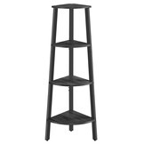 Hoekplank 4-laags ladderplank industrieel design houtskoolgrijs matzwart 33.4x33.4x125 cm