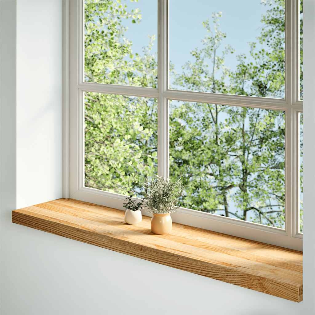 vidaXL Vensterbanken 2 st 110x30x2 cm massief eikenhout lichtbruin