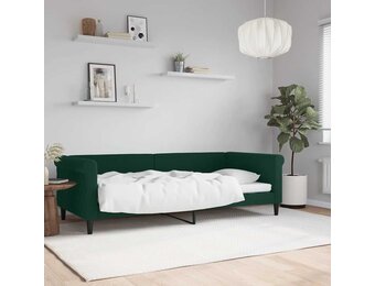 vidaXL Slaapbank 90x200 cm fluweel donkergroen