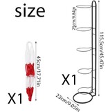 Zwarte Ballenstandaard met 5 Lagen en Mesh Opbergzak - 114 x 26 cm