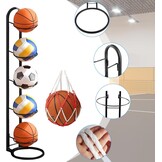 Zwarte Ballenstandaard met 5 Lagen en Mesh Opbergzak - 114 x 26 cm