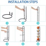 Zwarte Ballenstandaard met 5 Lagen en Mesh Opbergzak - 114 x 26 cm