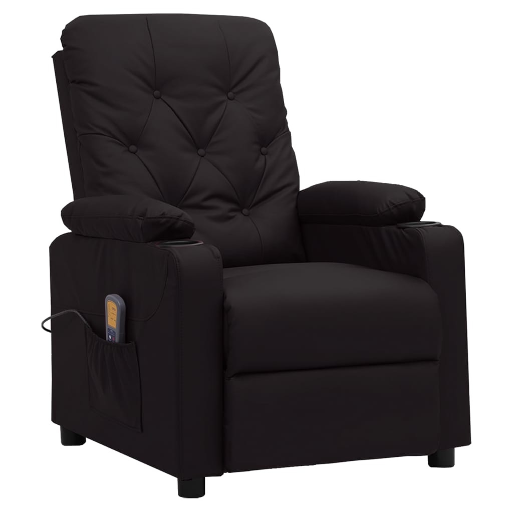 vidaXL Massagestoel Leerlook Zwart - 47% Korting