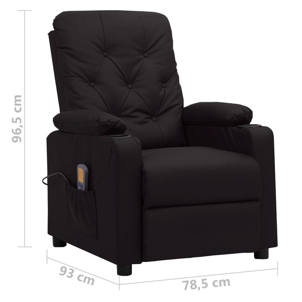 vidaXL Massagestoel Leerlook Zwart - 47% Korting