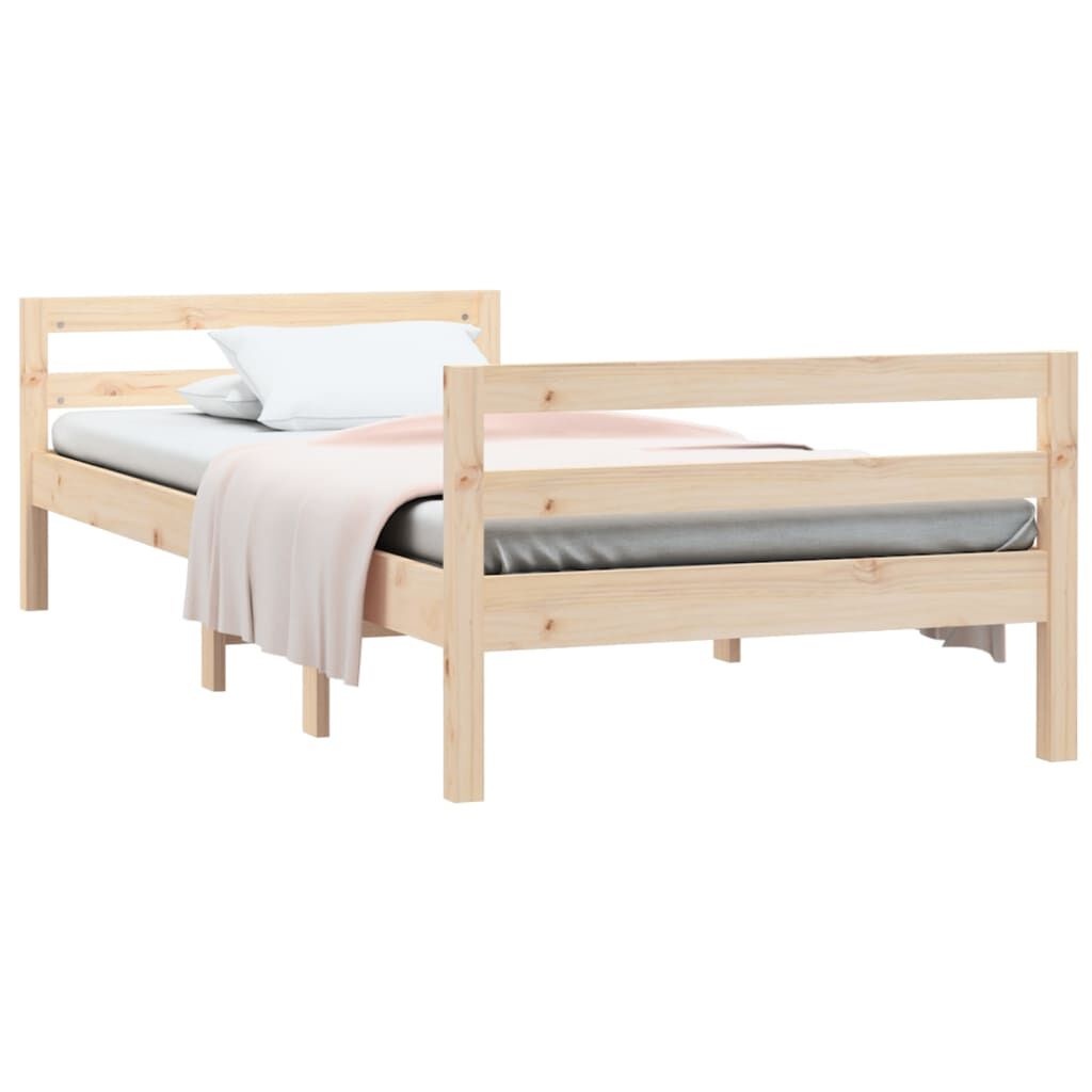 VidaXL Grenenhouten Bedframe 75x190cm - 47% Korting