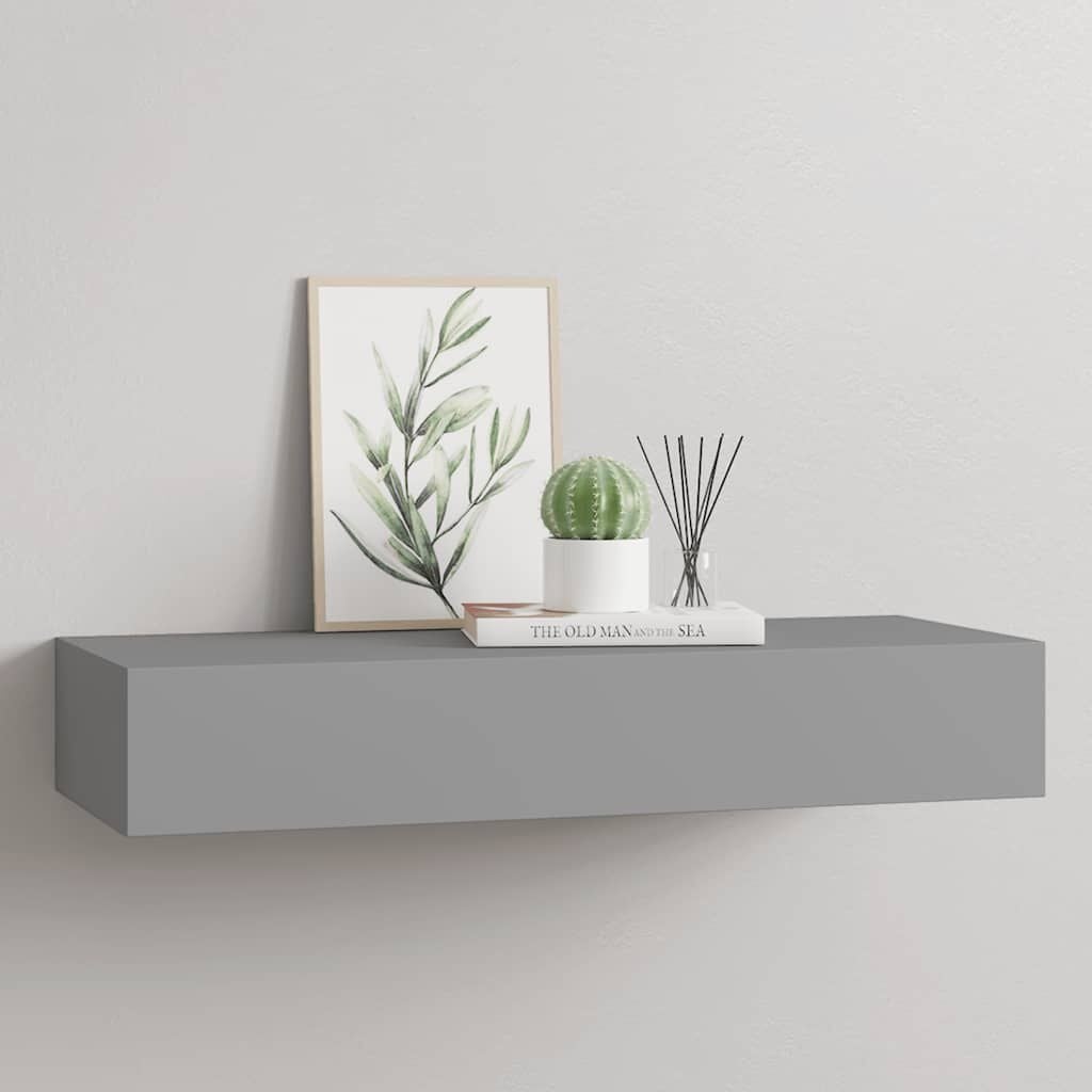 vidaXL Wandschap met Lade - 60cm - Grijs - 69% Korting