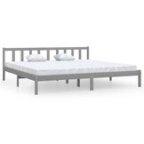 Bedframe Grenenhout Grijs 200x200 cm - 76% Korting!