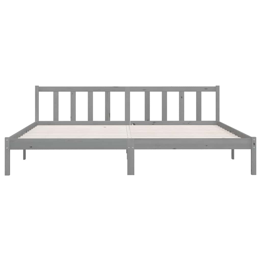 Bedframe Grenenhout Grijs 200x200 cm - 76% Korting!