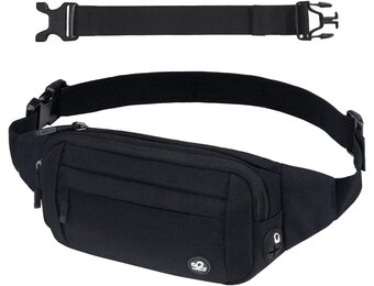 Zwarte Nylon Heuptas (Heren/Dames) - 55% Korting!