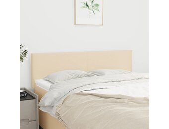 vidaXL Hoofdborden 2 st 72x5x78/88 cm stof crèmekleurig