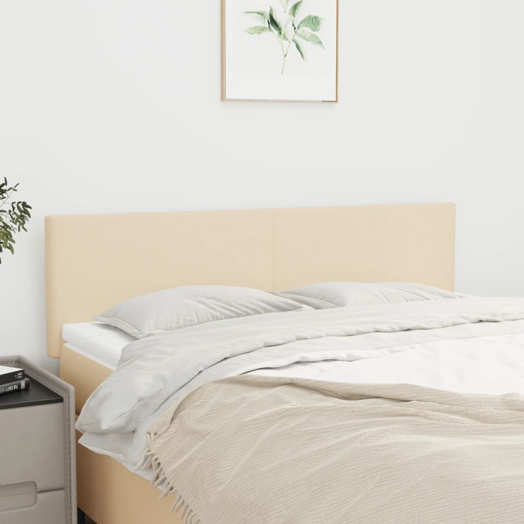 vidaXL Hoofdborden 2 st 72x5x78/88 cm stof crèmekleurig