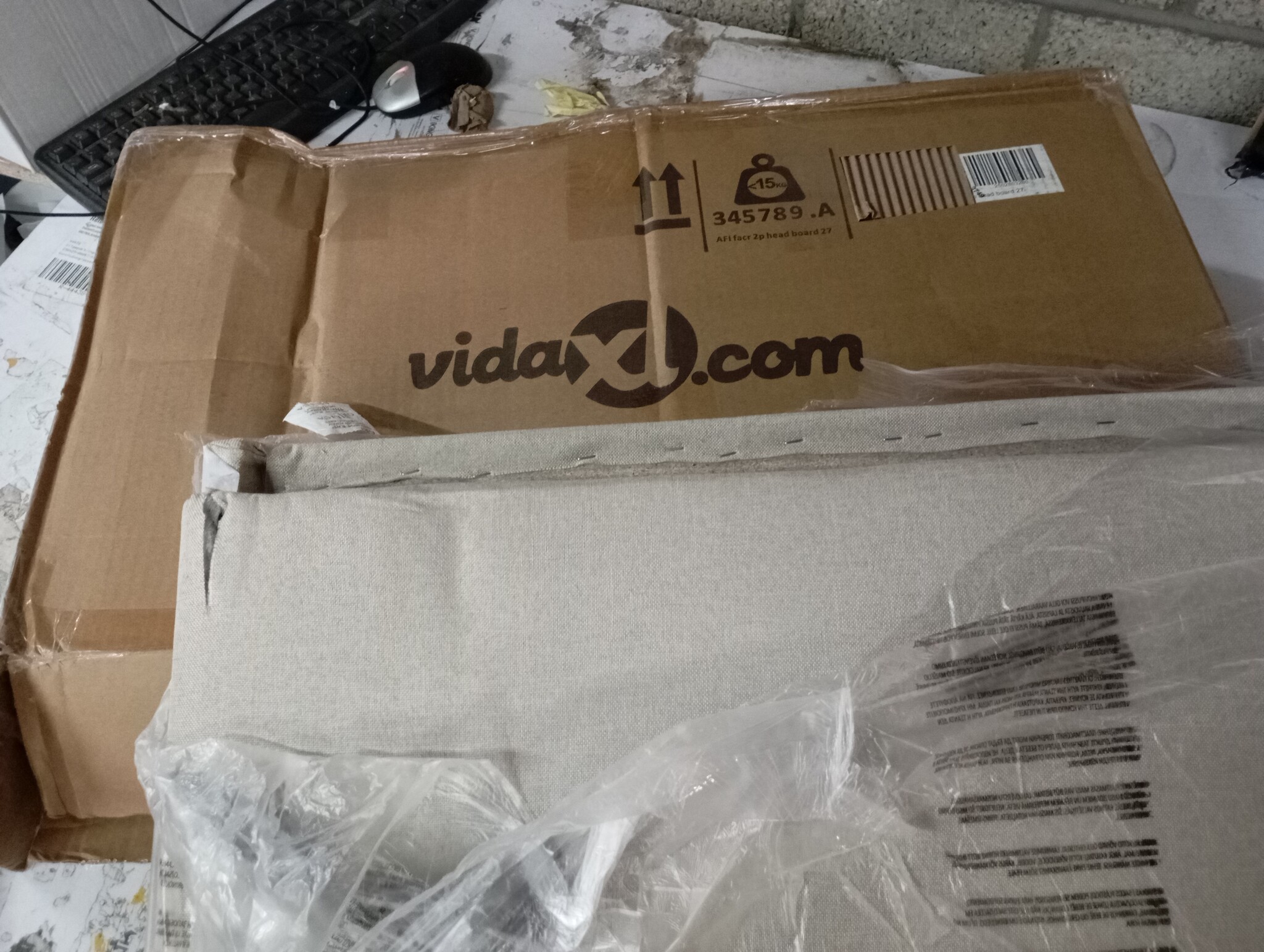 vidaXL Hoofdborden 2 st 72x5x78/88 cm stof crèmekleurig