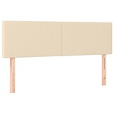 vidaXL Hoofdborden 2 st 72x5x78/88 cm stof crèmekleurig