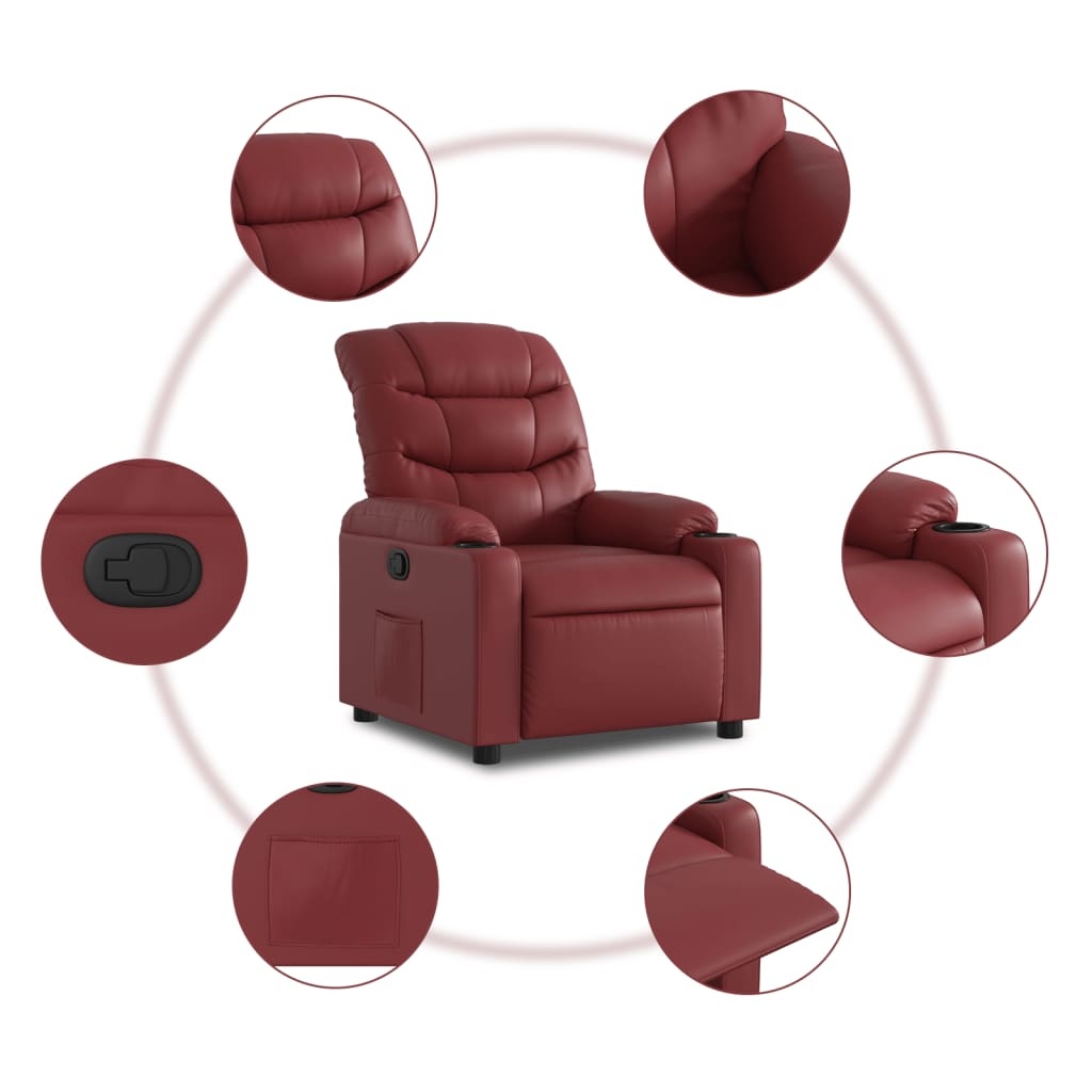 vidaXL Fauteuil Kunstleer Wijnrood - 41% Korting