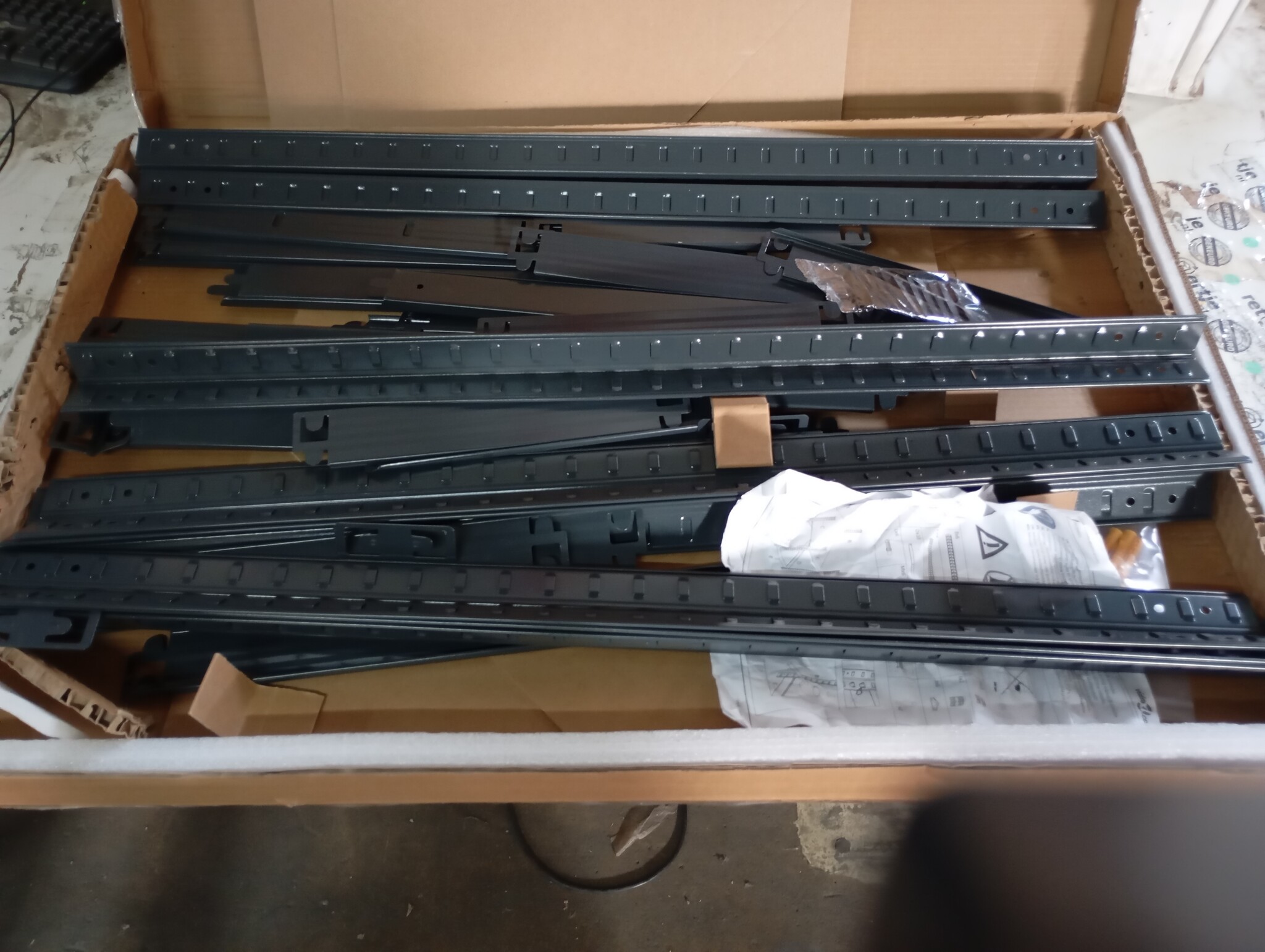 vidaXL Hoekrek 5-laags staal en bewerkt hout antracietkleurig